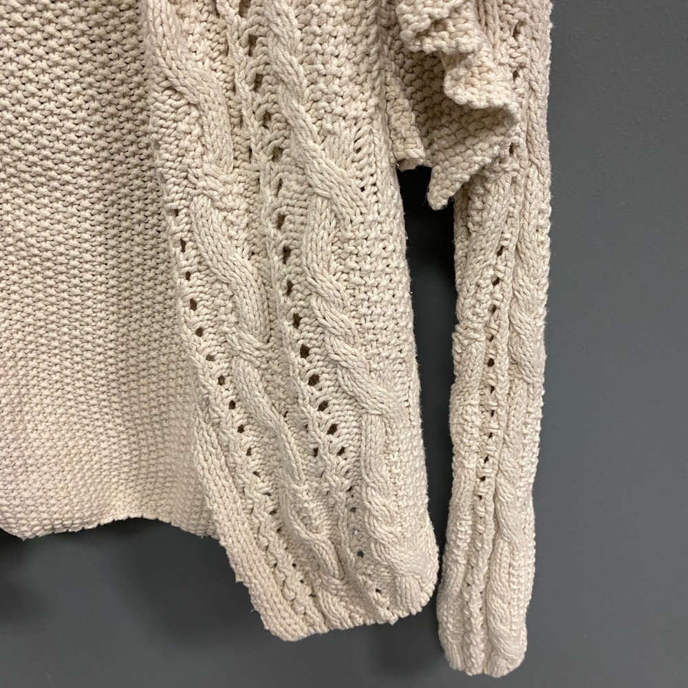 Universal Thread Oatmeal Flutter Sleeve Cardigan … - image 5